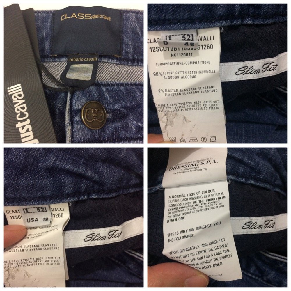 Just Cavalli Mens Slim Fit Medium Wash Jeans Logo - Picture 11 of 11